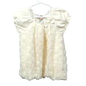 healthtex Cream Lace Dress/Top w/ Rosettes & Accent Bow 18-24 Months‎